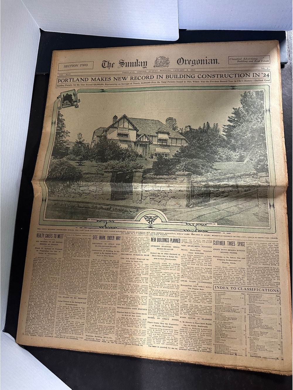 1925 Sunday Oregonian Portland Oregon Antique Newspaper Sports Ads January 4
